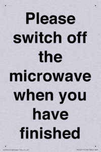 Please switch off the microwave when you have finished